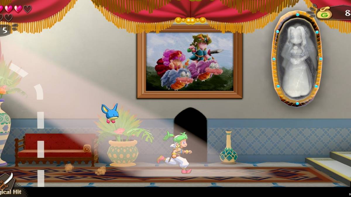 wonder boy asha in monster world running through hallway