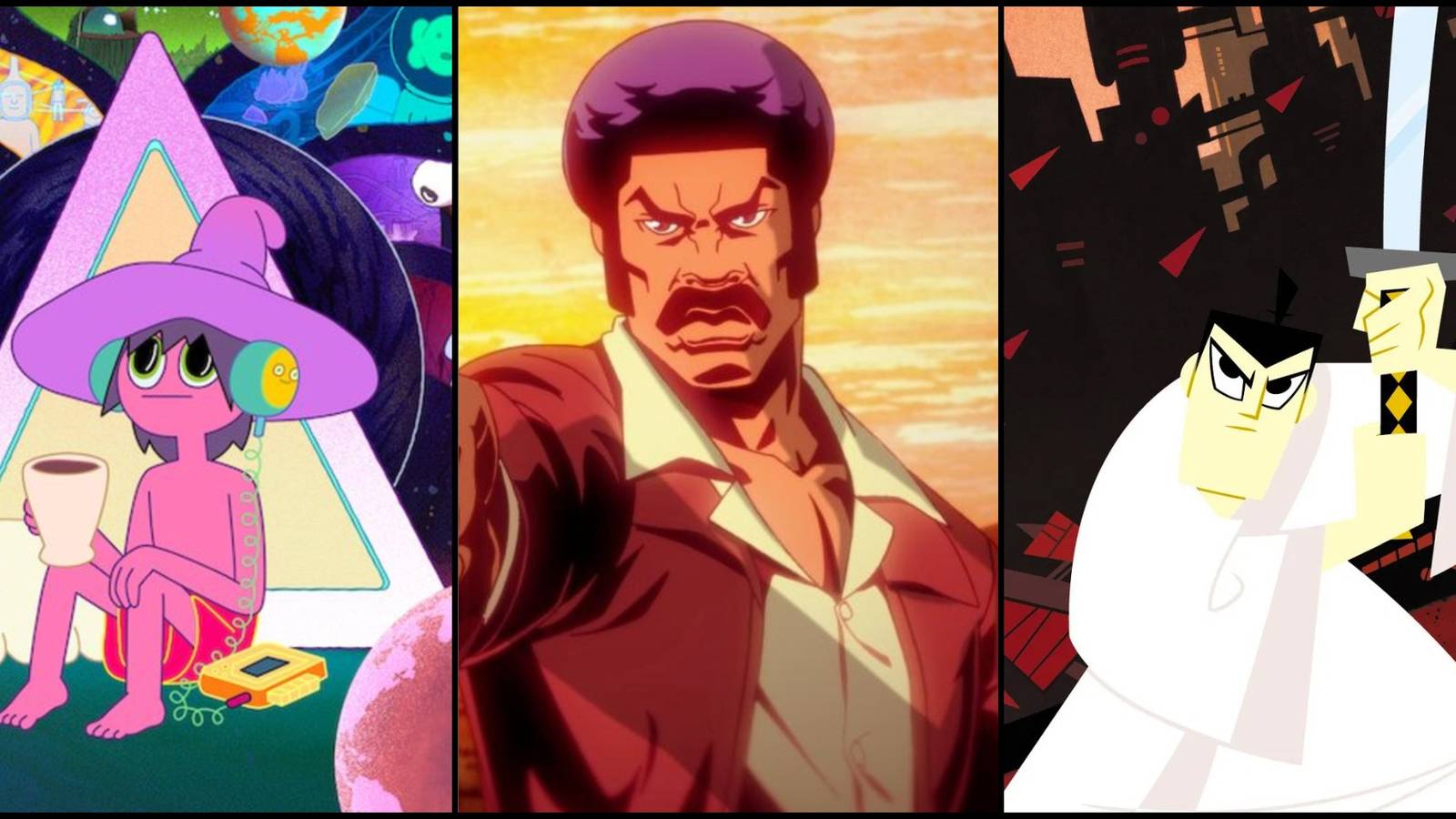 midnight gospel, samurai jack, black dynamite