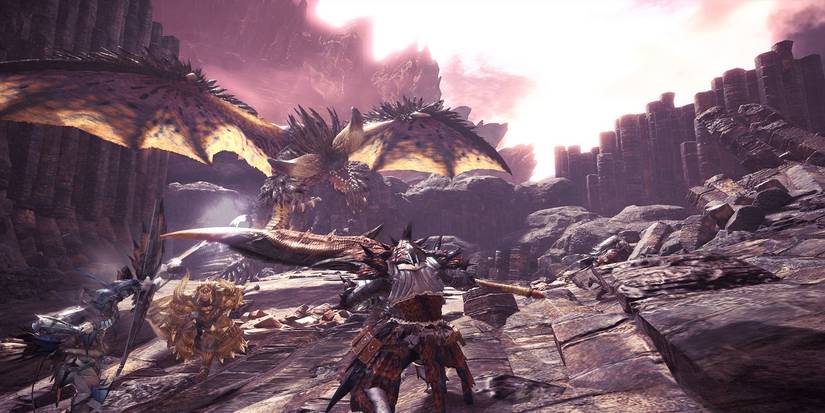 Monster Hunter World screenshot co-op play Great Sword block