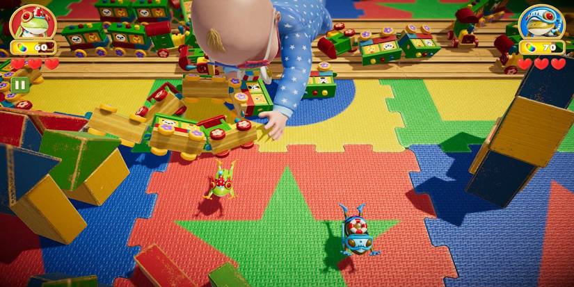 Frogger in Toy Town gameplay screenshot