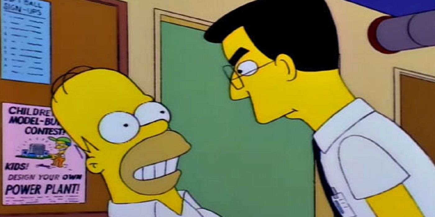 Homer Simpsons and Frank Grimes in The Simpsons