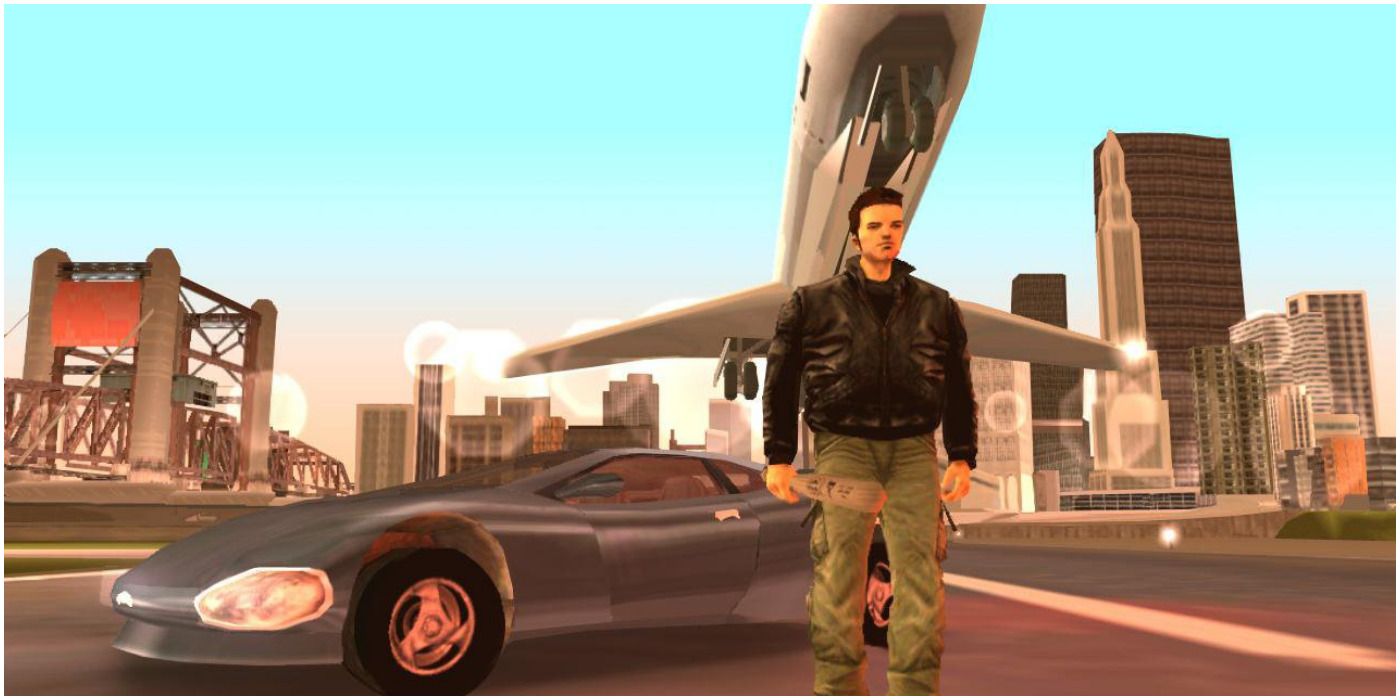 Скриншот геймплея Grand Theft Auto III: самолет летит над головой