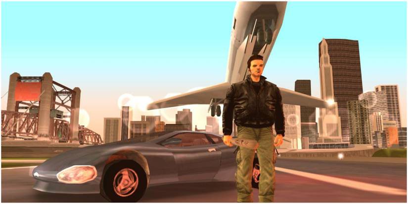 Grand Theft Auto III gameplay screenshot of plane flying overhead