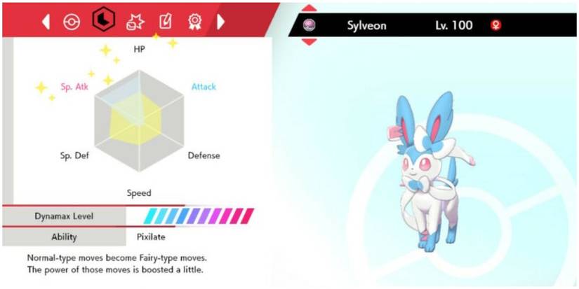A Shiny Sylveon's Stats