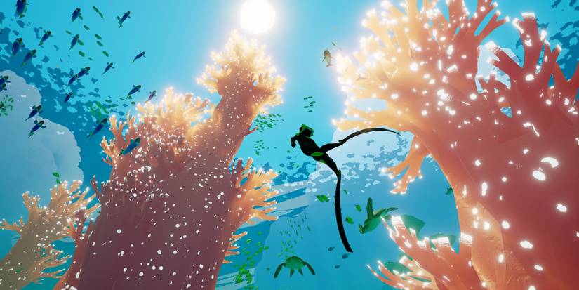 Swimming in the ocean in Abzu