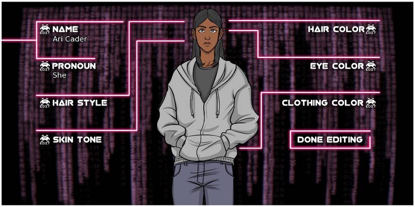 The character customization for Arcade Spirit