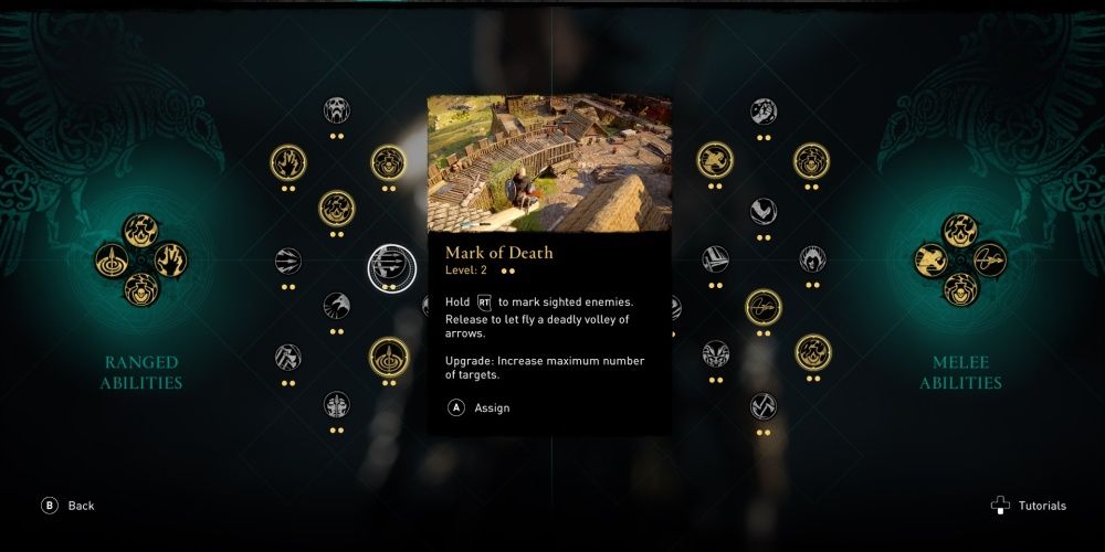 Assassins Creed Valhalla Mark Of Death In Abilities Menu