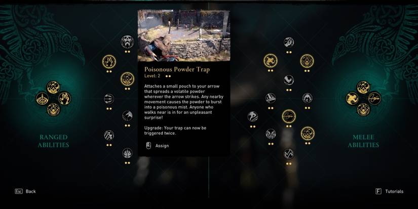 Assassins Creed Valhalla Poisonous Powder Trap In Abilities Menu