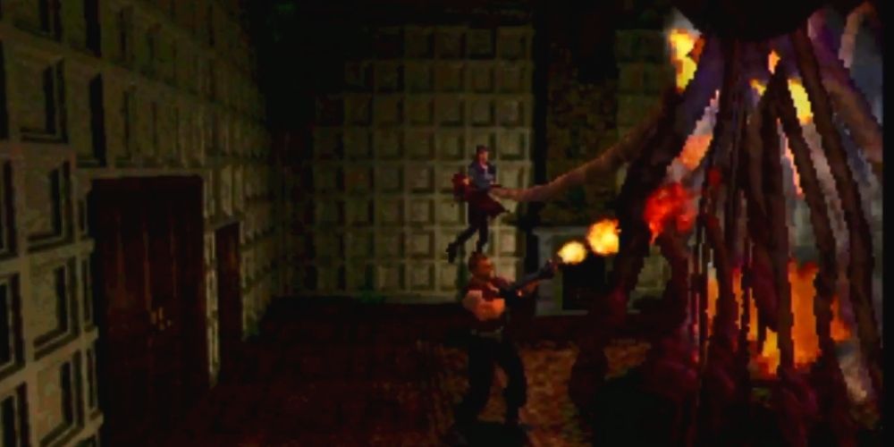 Barry Flamethrower Plant-42 Jill Resident Evil