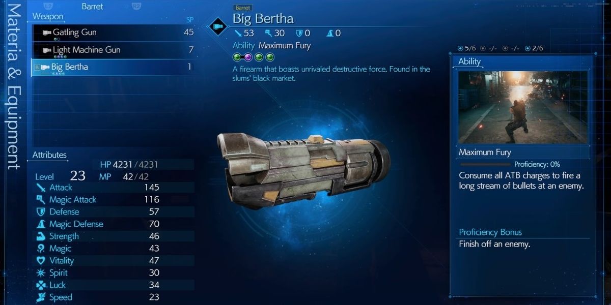 Big Bertha, an alternate weapon in Final Fantasy VII Remake