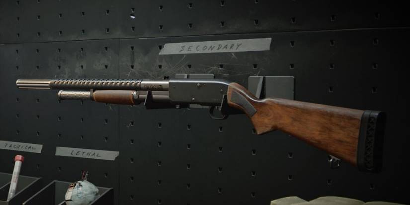 Black ops cold war zombies Hauer Shotgun on weapon rack