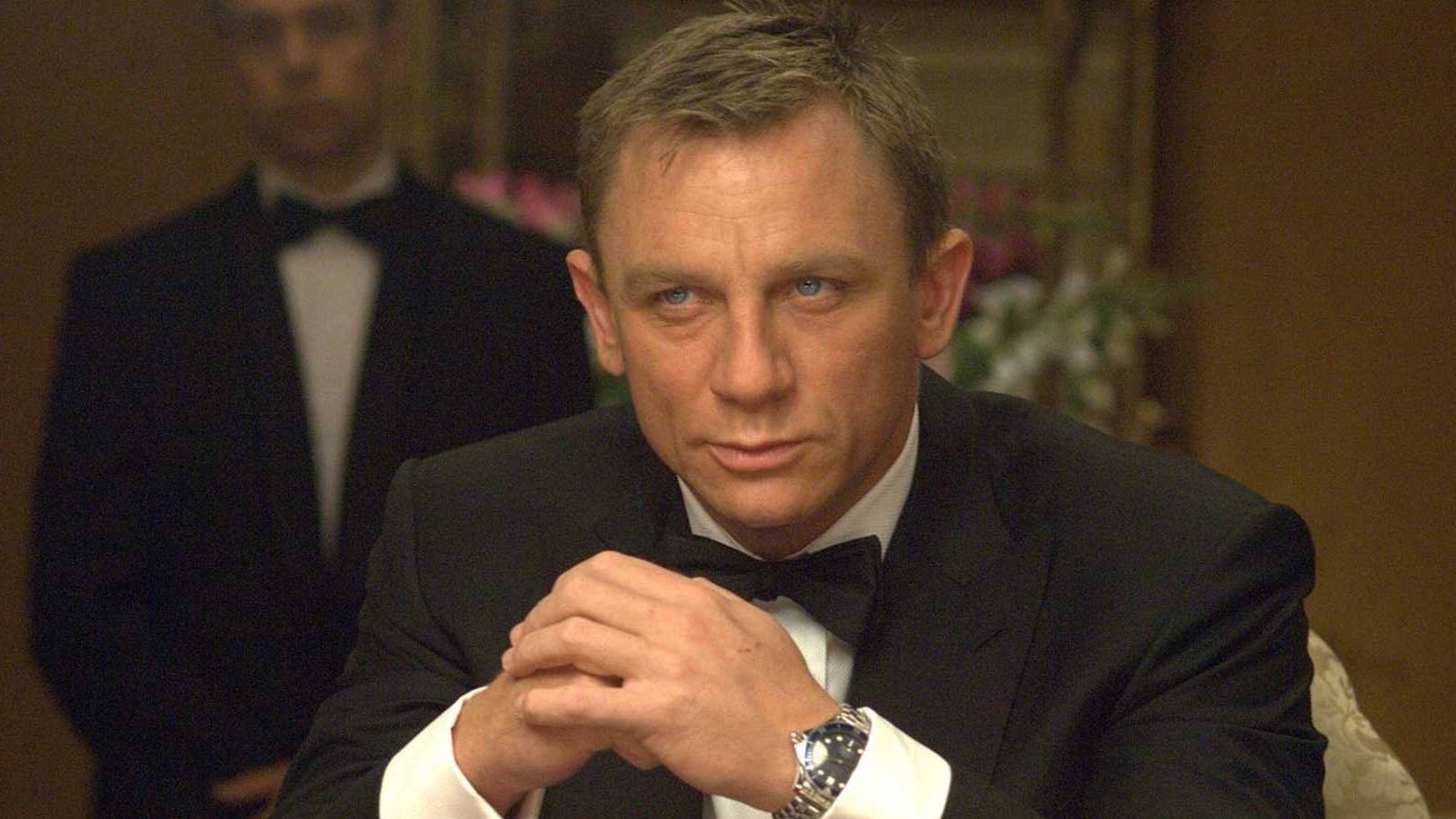 Casino Royale James Bond in a tuxedo at a poker table
