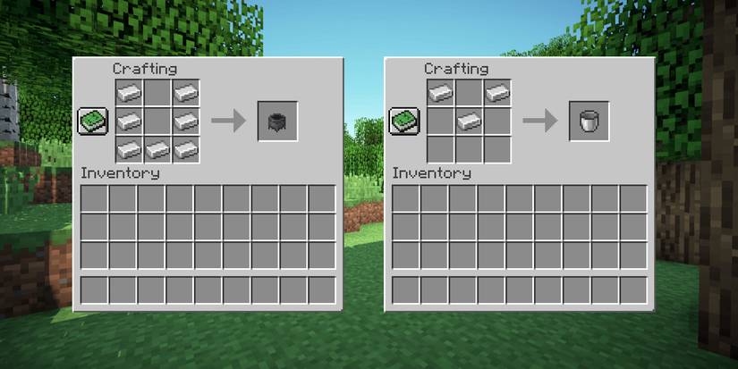 How to make a water bucket and a cauldron Minecraft