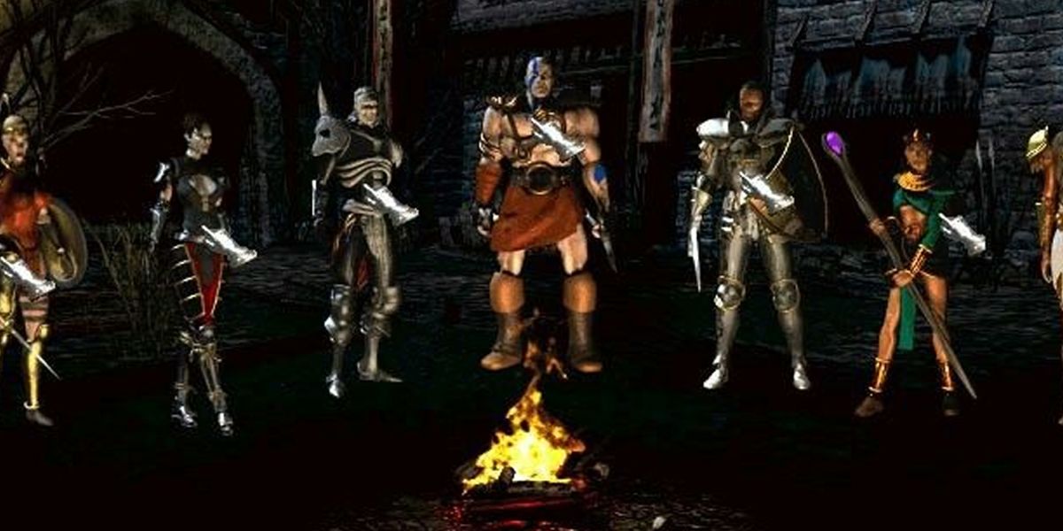 Diablo 2 Character Lineup At The Campfire