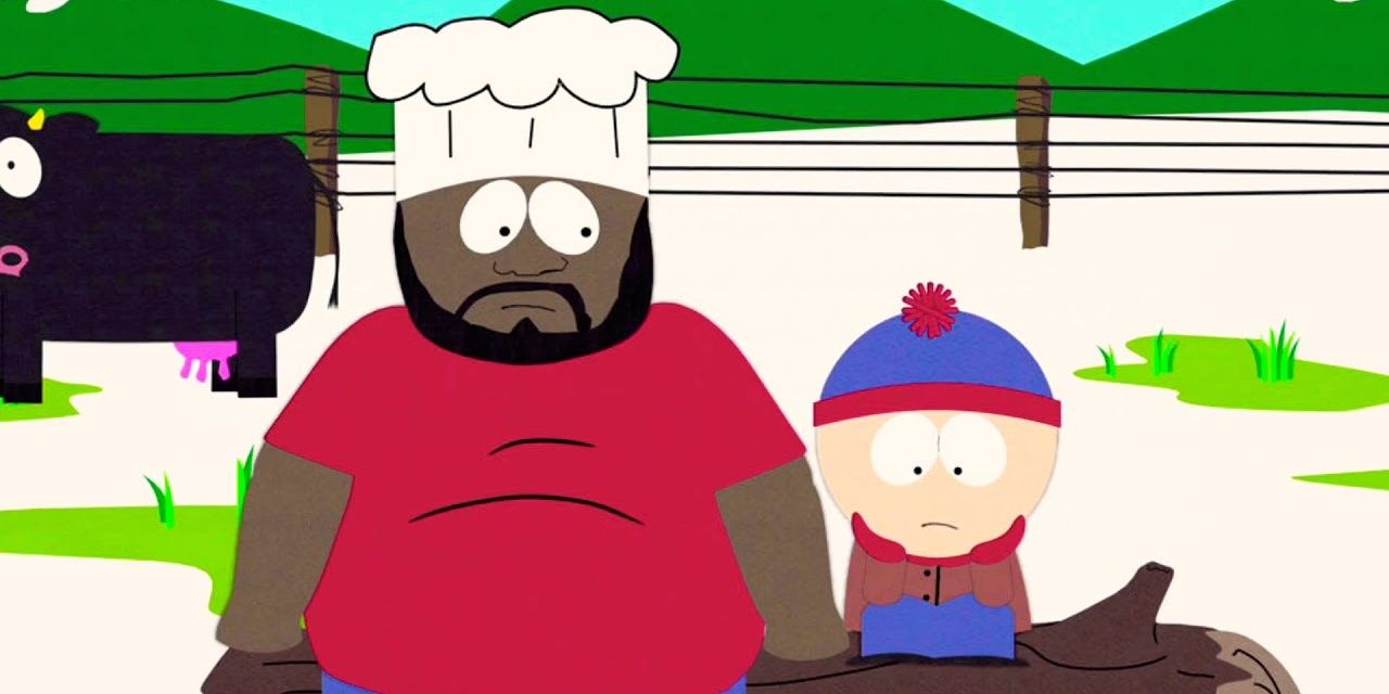 Chef et Stan de South Park écrits sur des personnages retraités tués