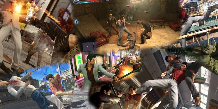 Screenshots Of Combat From A Bunch Of Different Yakuza Games