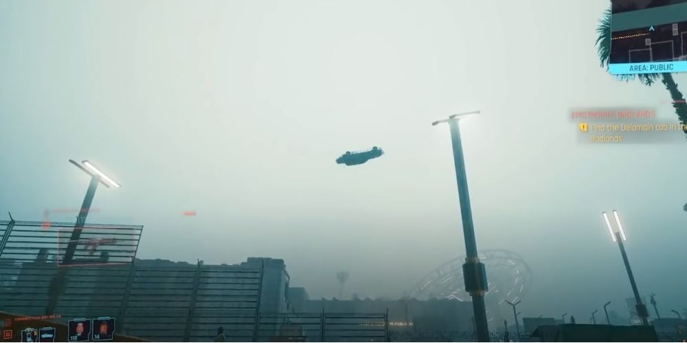 Cyberpunk 2077 Car Flying Through The Air Glitch