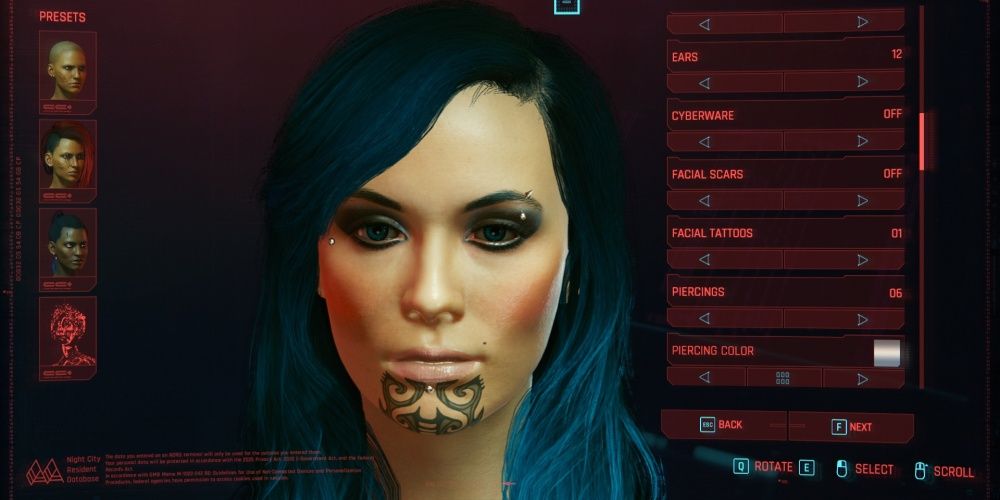 Cyberpunk 2077 Лицевая Татуировка 1 Передняя Сторона