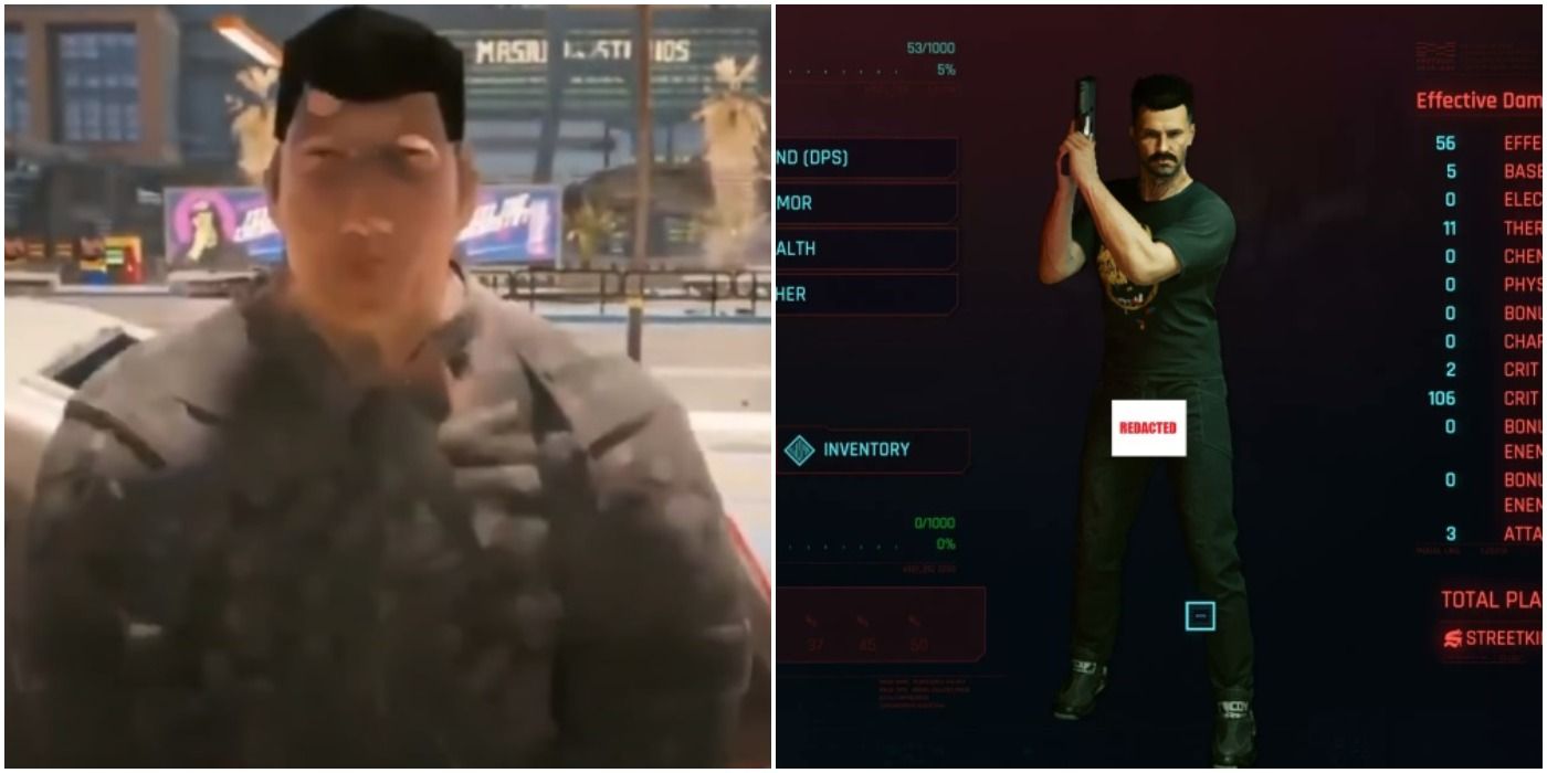 Cyberpunk 2077 Glitch Collage Low Resolution NPC And Penis Through Pants