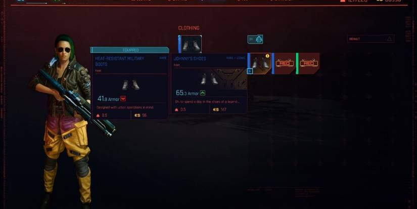Cyberpunk 2077 Johnny's Shoes In Equipment Menu