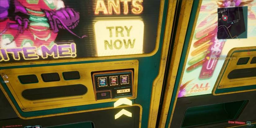 Cyberpunk 2077 Looking At Vending Machine Options