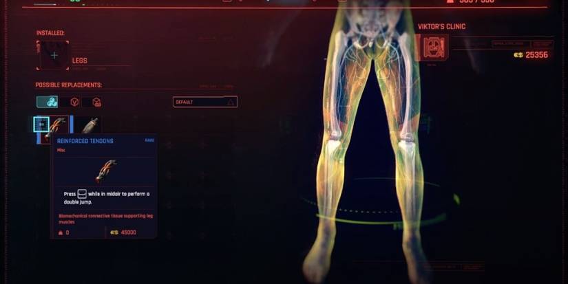 Cyberpunk 2077 Reinforced Tendons In Purchase Menu