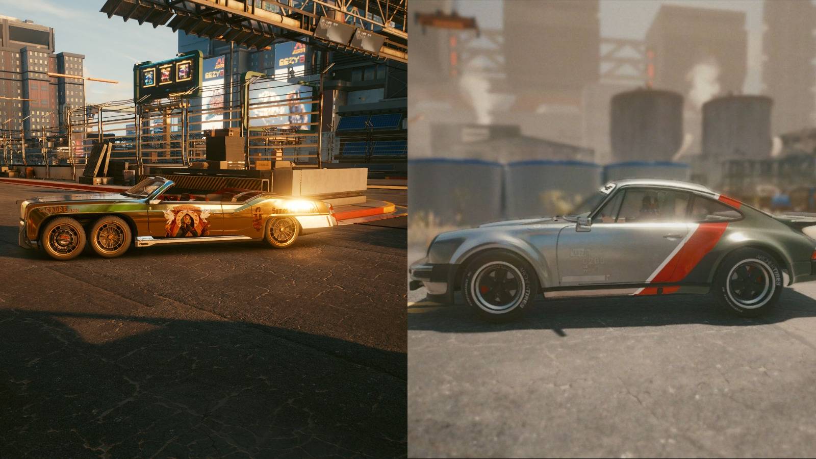Cyberpunk 2077 Vato and Porsche Cars