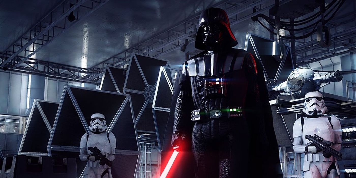 Darth Vader leads his troops in Star Wars Battlefront II