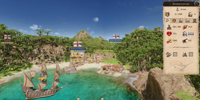 A town awaits trade in Port Royale 4