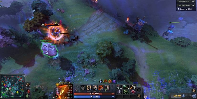 Dota 2 Ember Spirit Attacking The Middle Tower