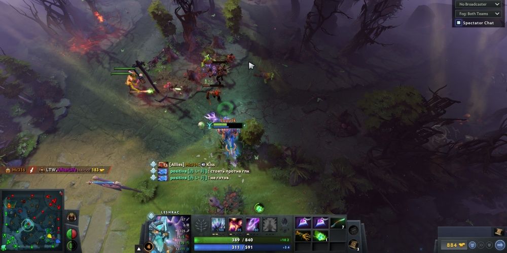 Dota 2 Leshrac Attacking Creeps In Top Lane