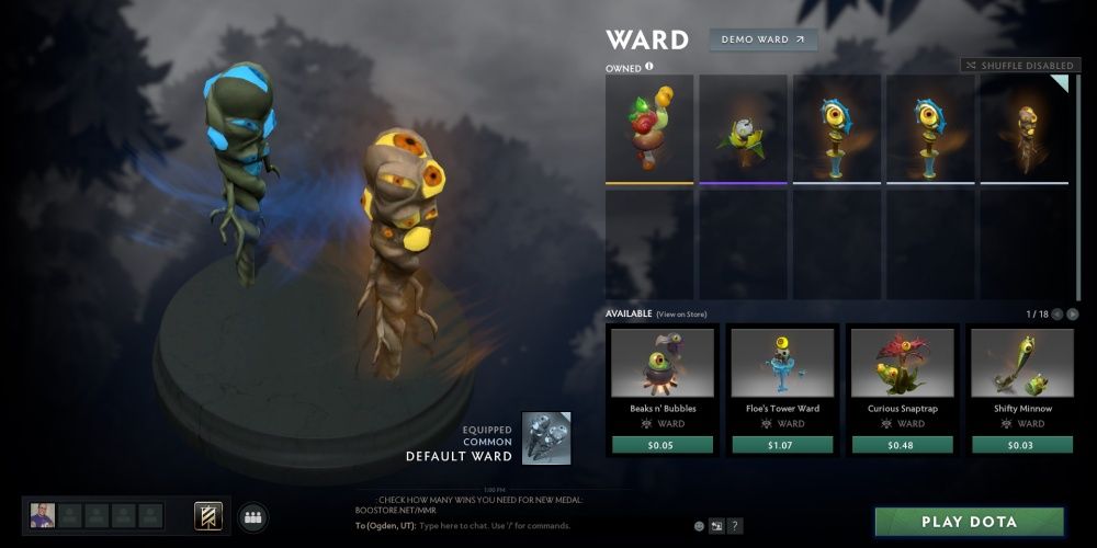 Dota 2 Looking At Ward Skins In The Store