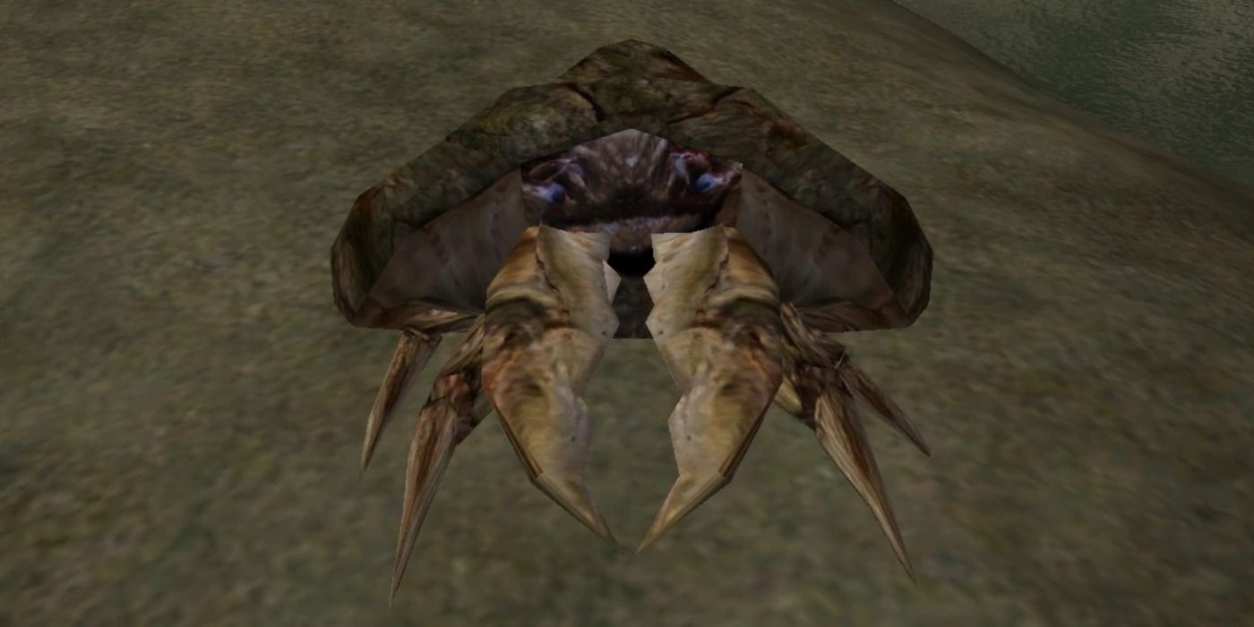 Elder Scrolls 10 Weirdest Encounters Mudcrab Merchant Morrowind
