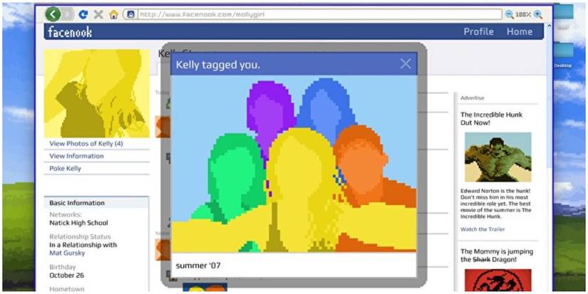 A screenshot of Facebook in the game