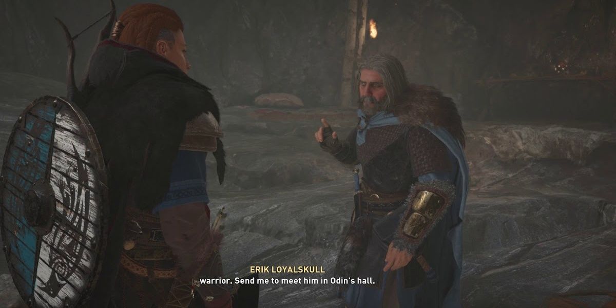 Eivor encounters Erik Loyalskull in Assassin's Creed Valhalla