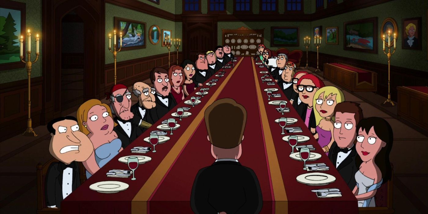 Family Guy Screenshot Dinner Party During And Then There Were Fewer Episode