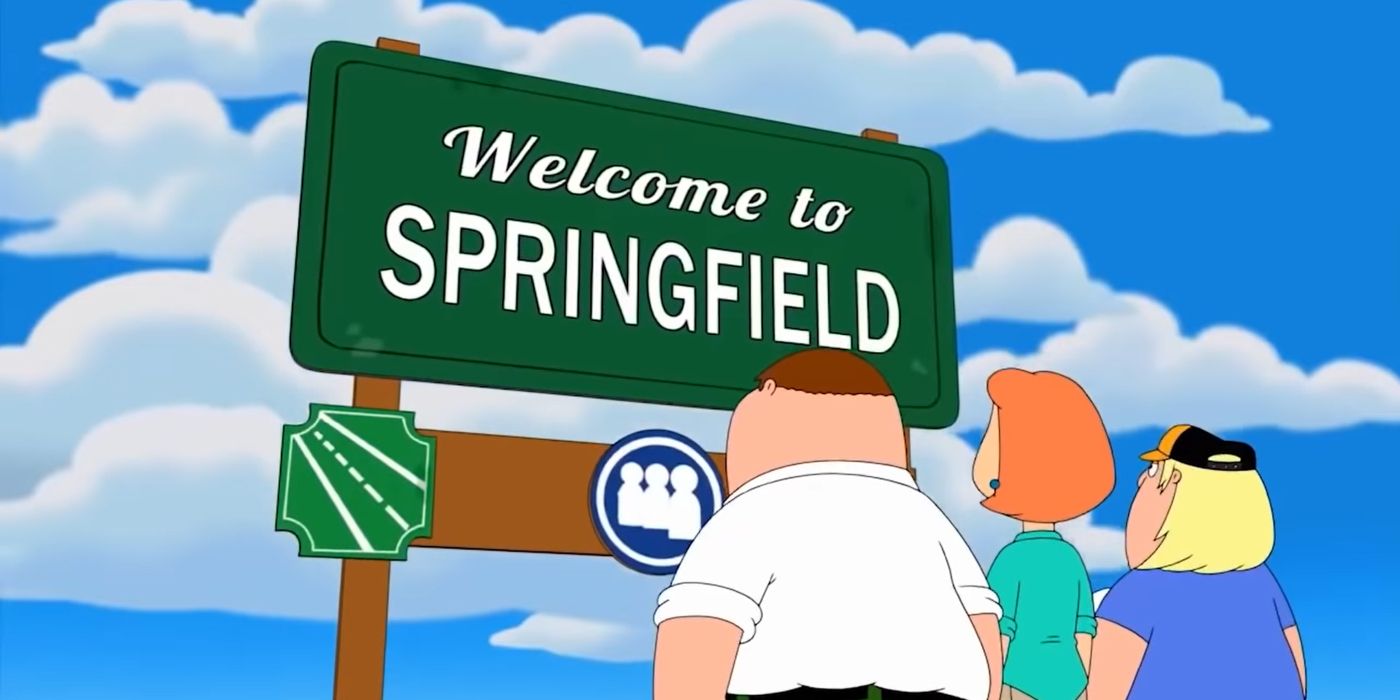 Family Guy Screenshot The Griffin Family Looking At Springfield Sign