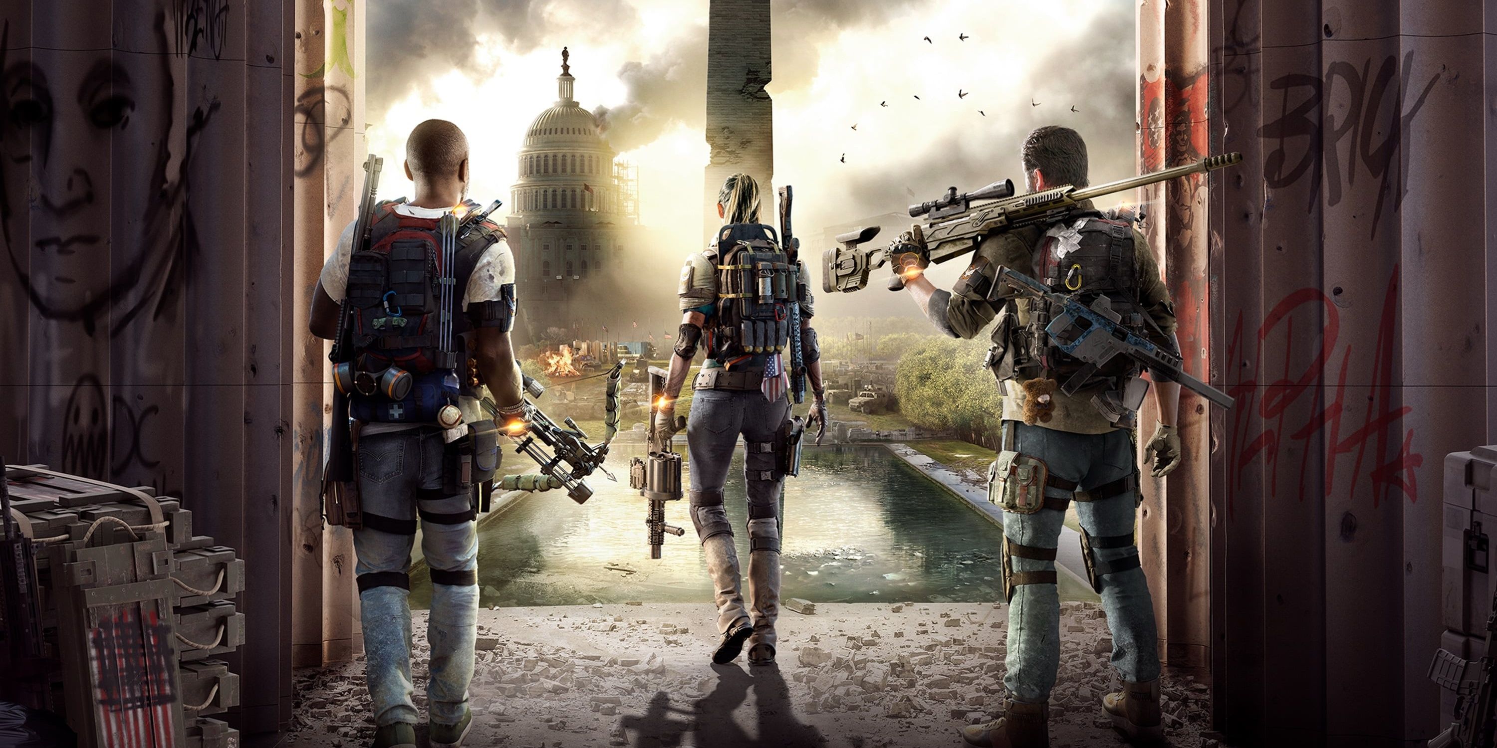 Soldiers look over their victory in The Division 2