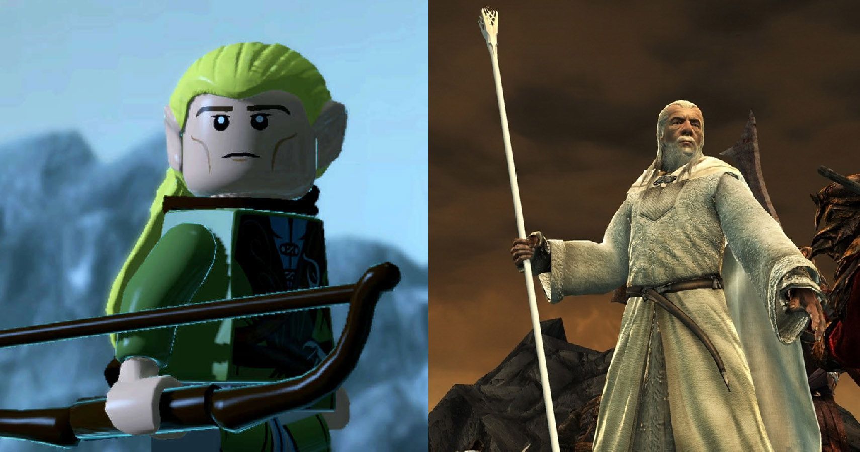 Legolas in the Lego Lord of the Rings game. Gandalf in the Lord of the Rings: Conquest game.