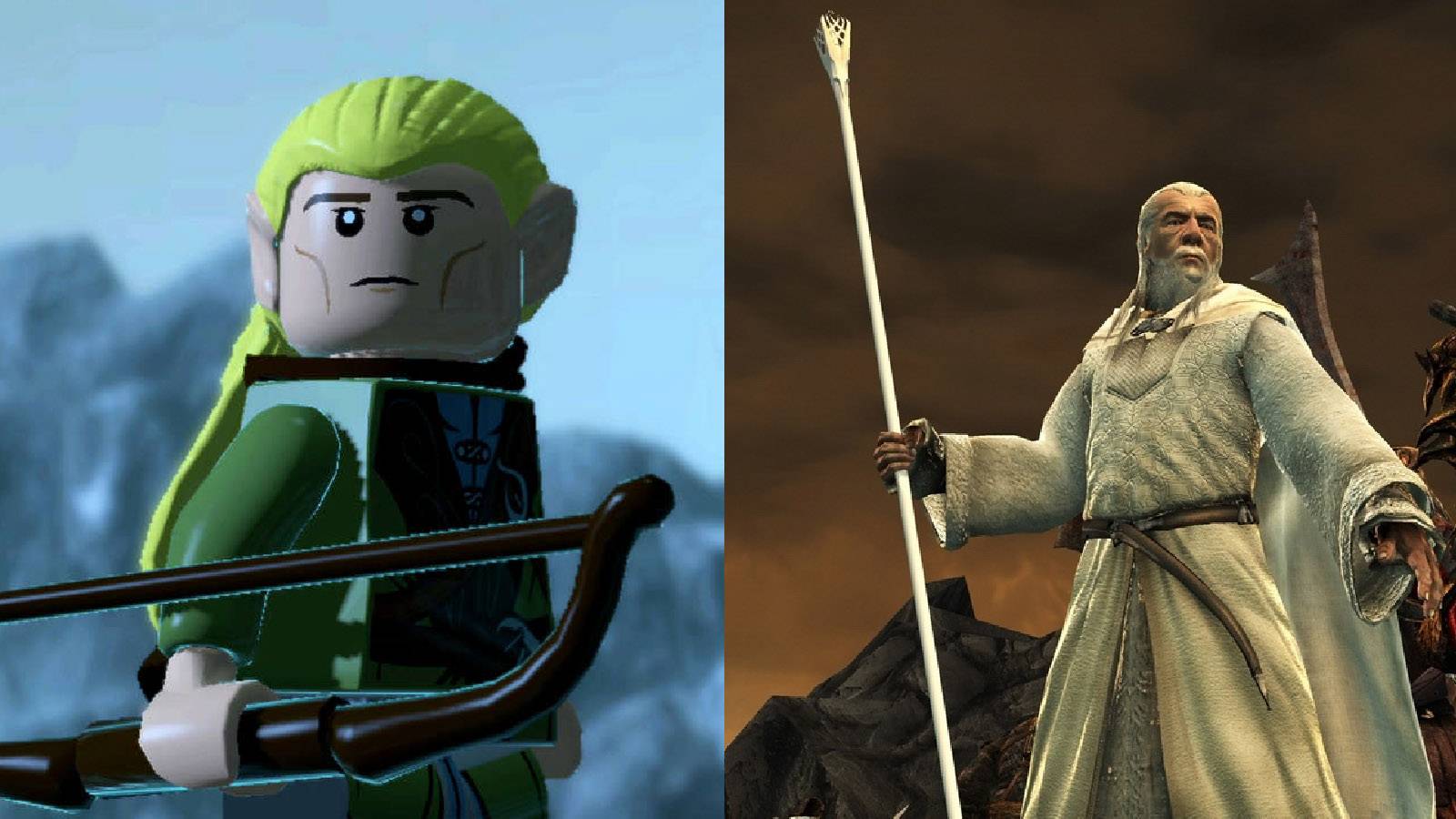 Legolas in the Lego Lord of the Rings game. Gandalf in the Lord of the Rings: Conquest game.