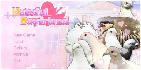 The main menu for Hatoful Boyfriend