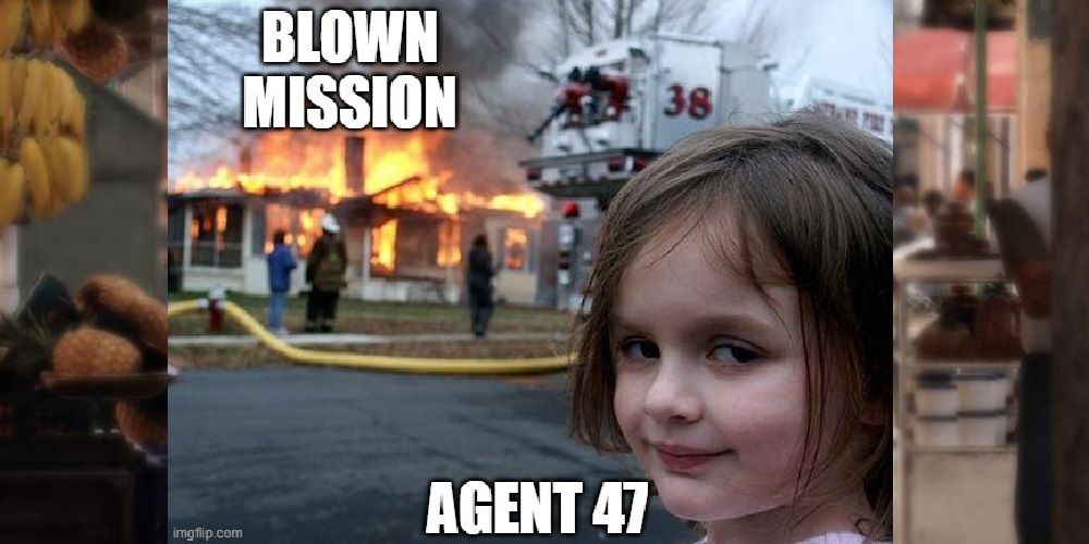Hitman 3 Agent 47 Casually Smiling After Blown Mission Meme