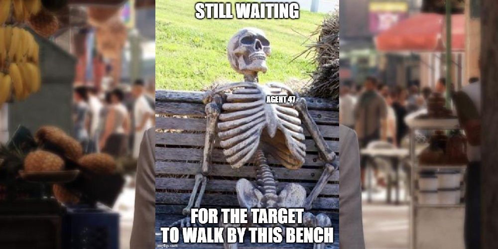 Hitman 3 Agent 47 Waiting On The Bench Meme