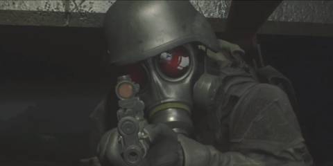 Hunk aiming a weapon - Resident Evil Hunk Facts