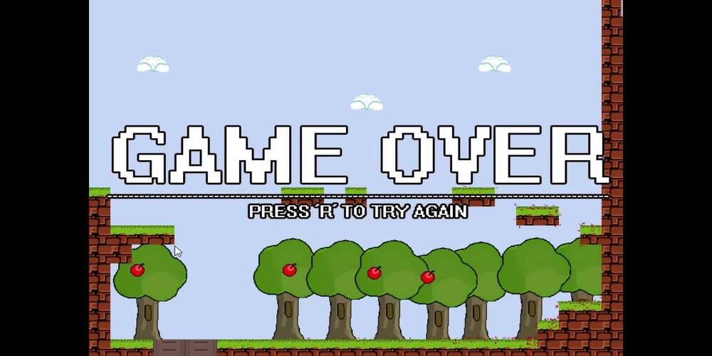 Game over screen from I Wanna Be The Guy