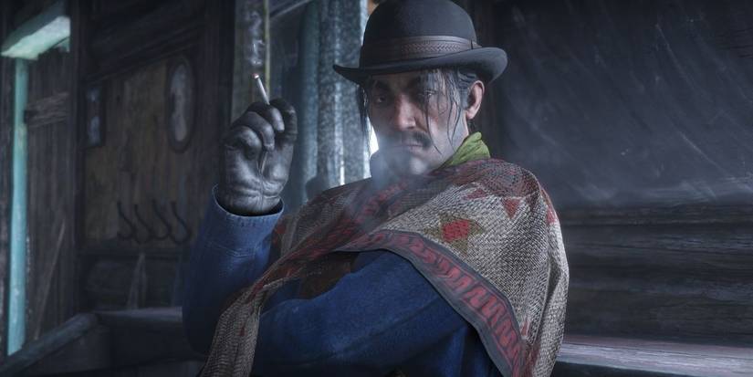 Javier smokes in Red Dead Redemption 2
