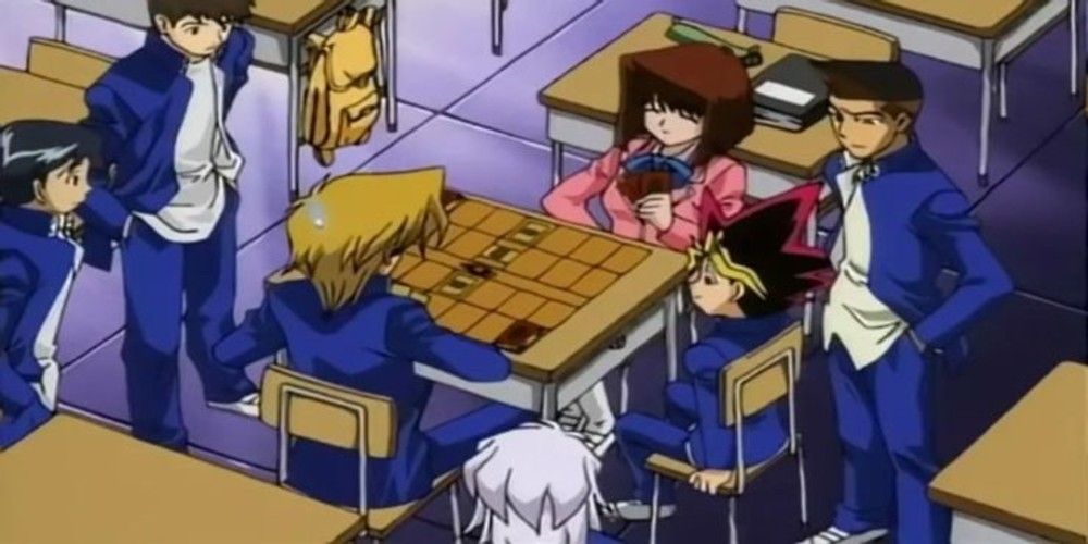 Joey dueling against Tea in Yu-Gi-Oh! anime