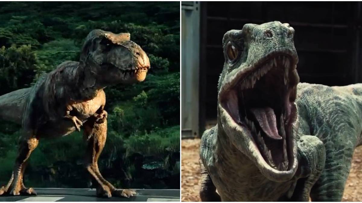 Screenshots of Velociraptor and T-Rex from Jurassic Park/World