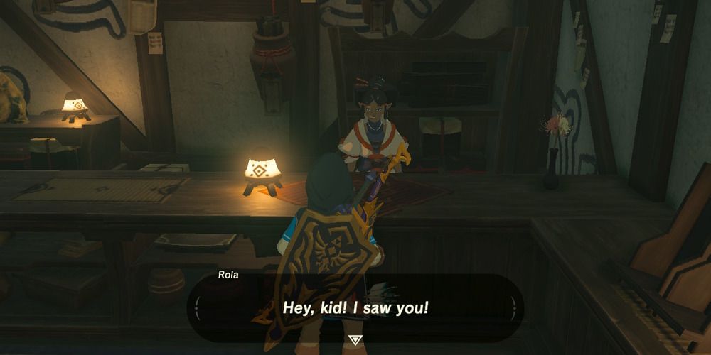 Completing a side quest in Breath of the Wild