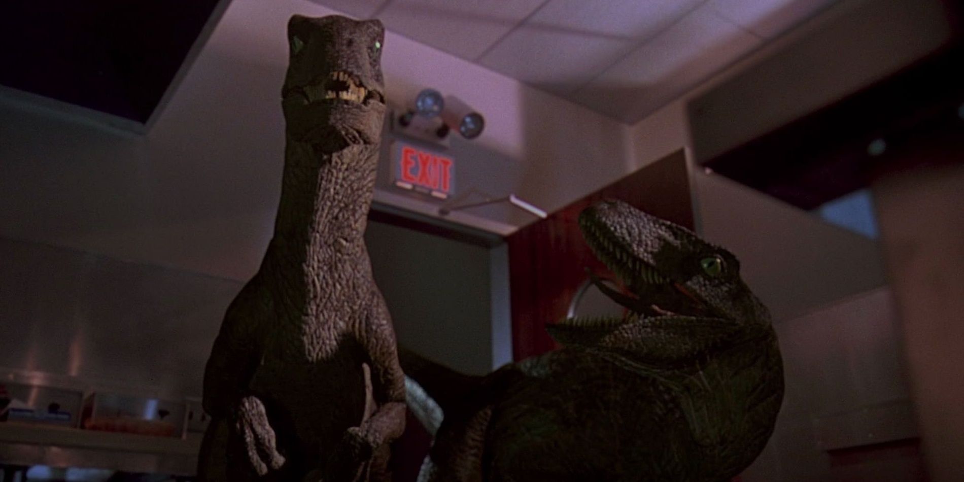 Velociraptors argue in Jurassic Park